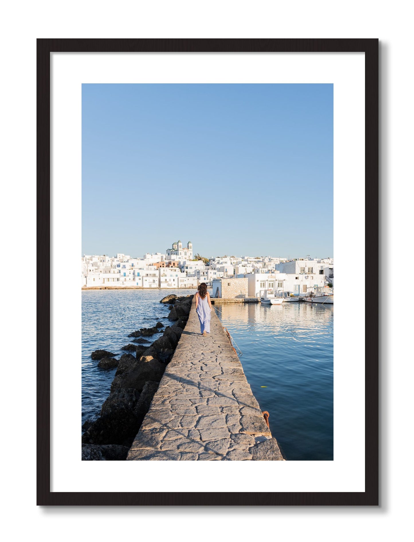 Framed photograph of Path To Paros by Dylan Ozanich, Black frame, Borders