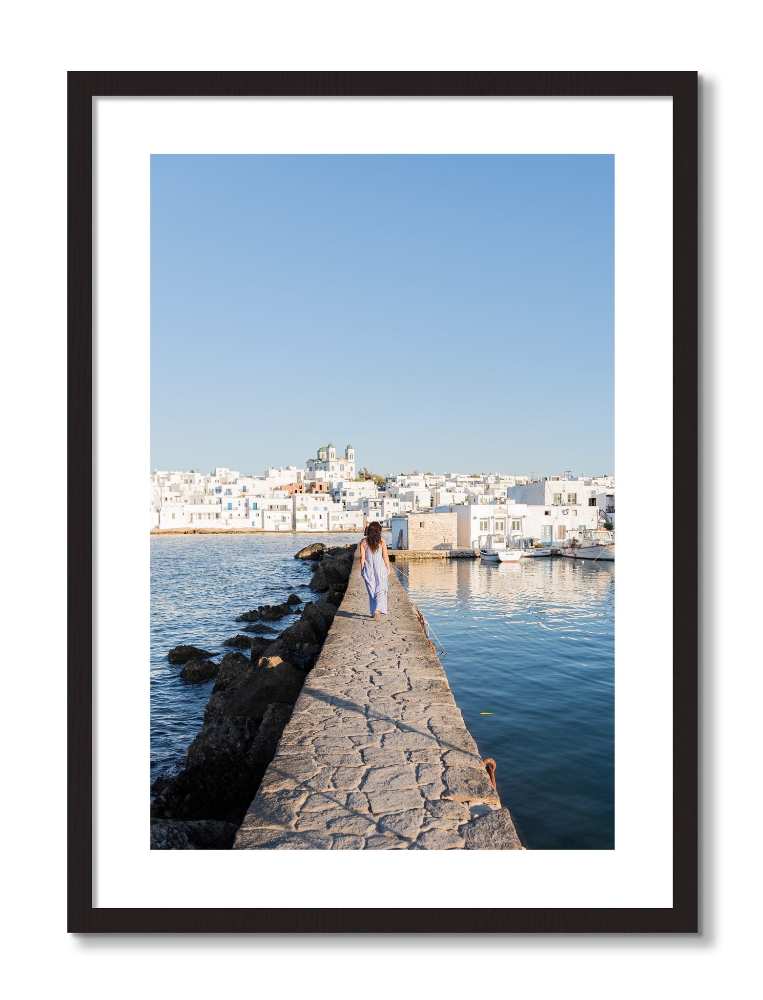 Framed photograph of Path To Paros by Dylan Ozanich, Black frame, Borders