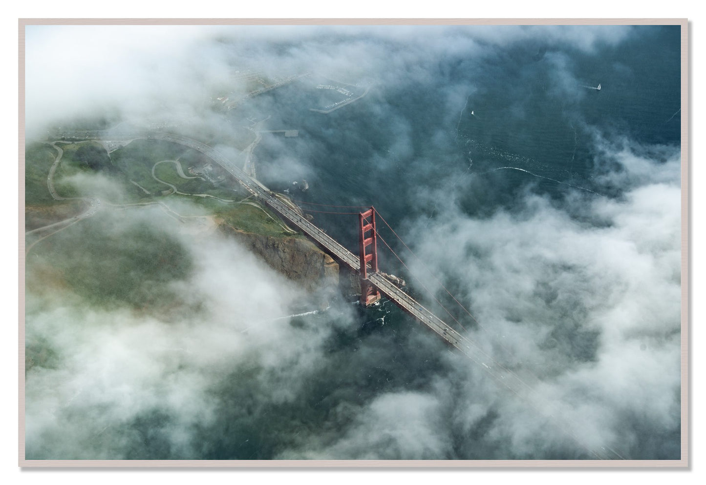 Peaking Through by Dylan Ozanich, 48×72 Full Bleed Print in a White Maple frame