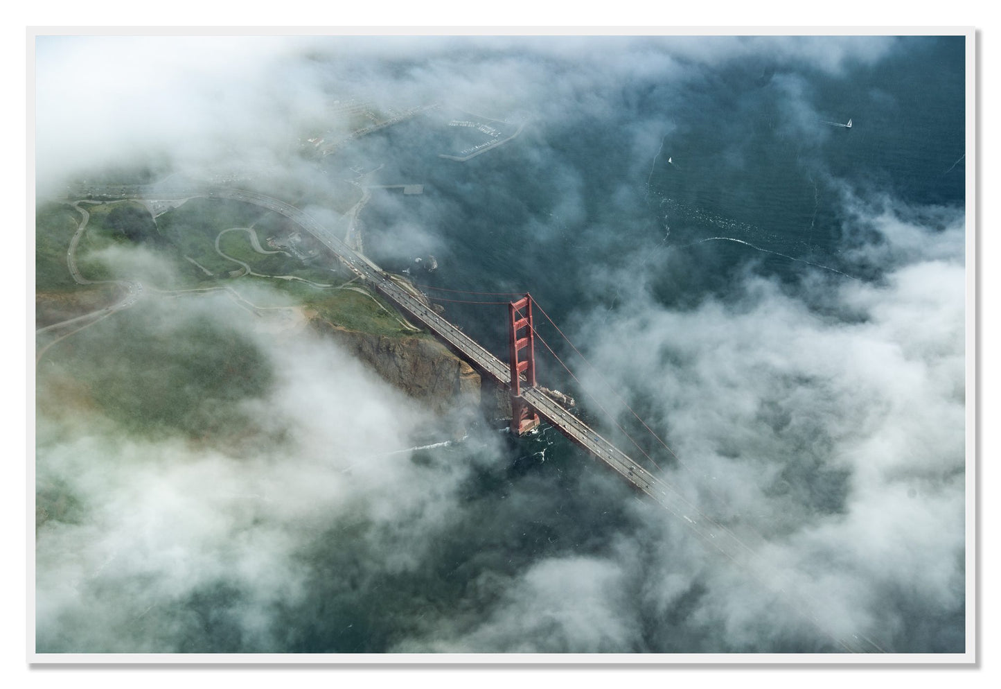 Peaking Through by Dylan Ozanich, 48×72 Full Bleed Print in a White frame