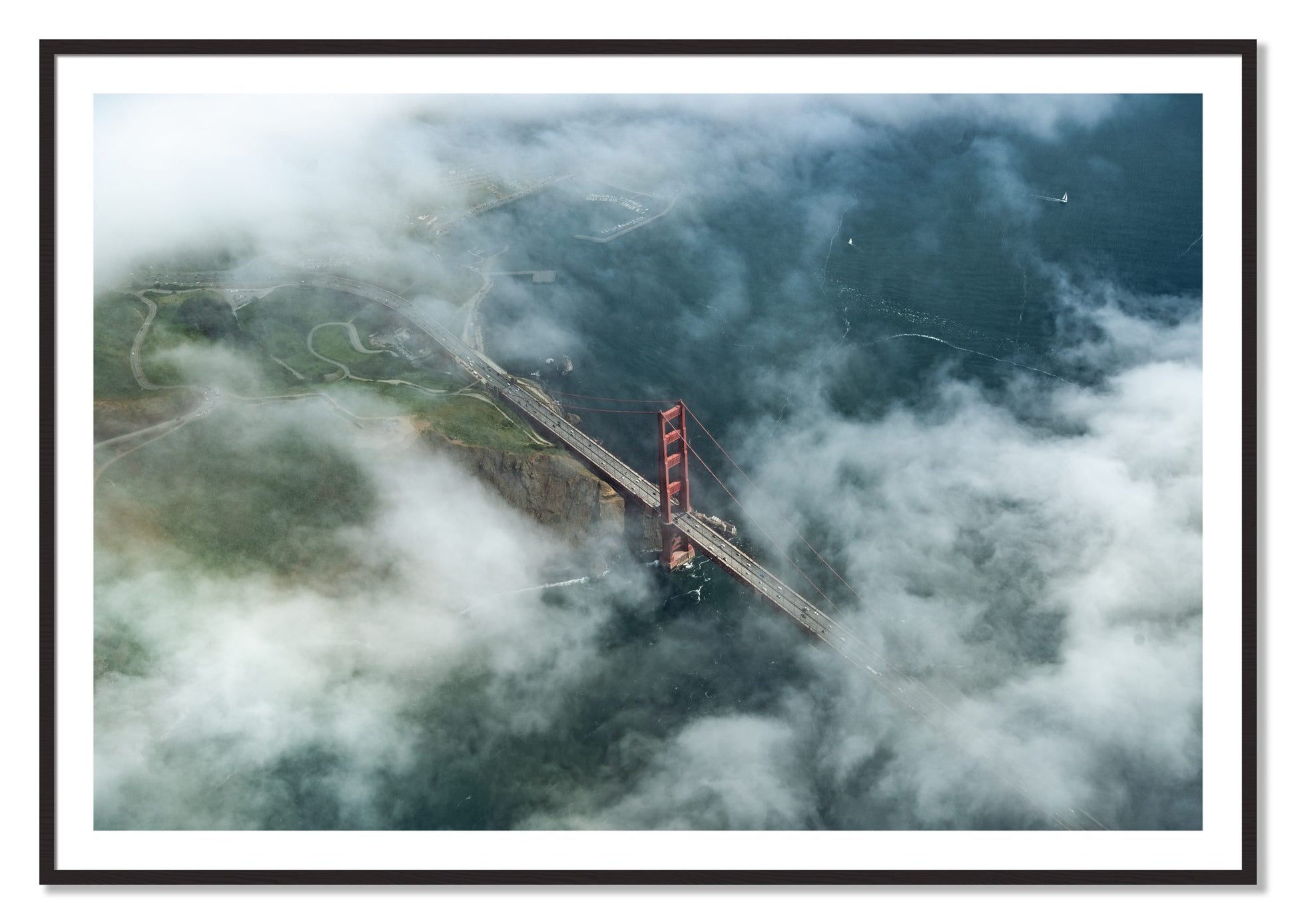 Framed photograph of Peaking Through by Dylan Ozanich, Black Walnut frame, Borders