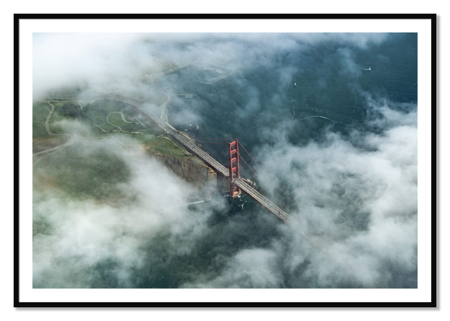Framed photograph of Peaking Through by Dylan Ozanich, Black frame, Borders