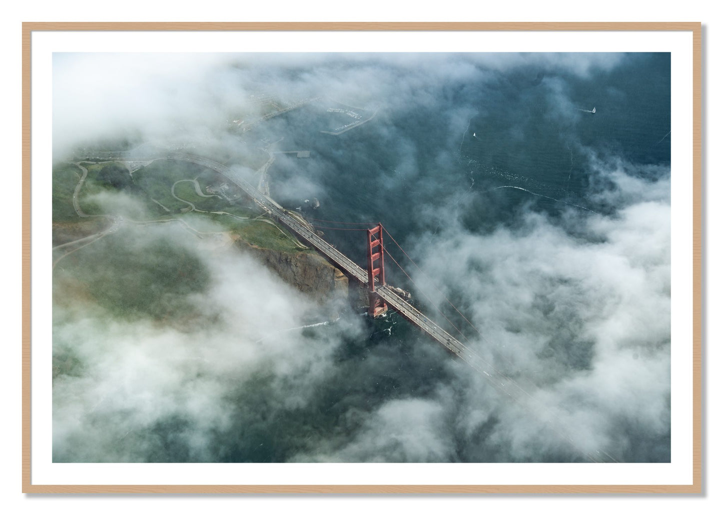 Framed photograph of Peaking Through by Dylan Ozanich, Oak frame, Borders