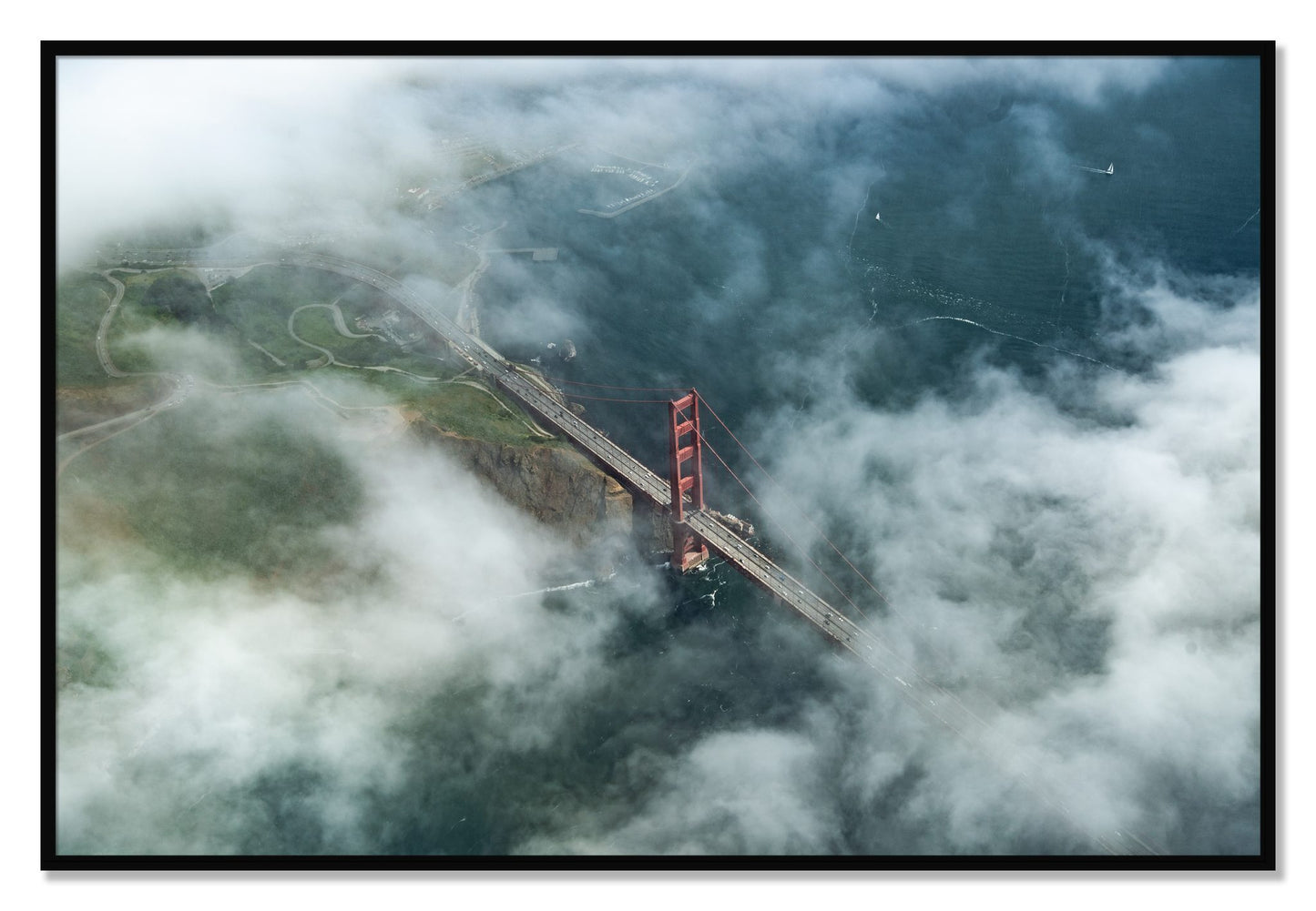 Framed photograph of Peaking Through by Dylan Ozanich, Black frame, Full Bleed