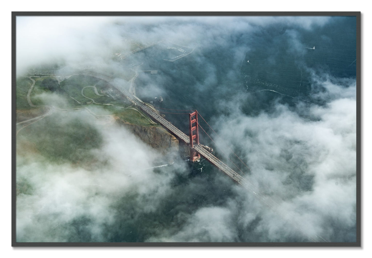 Framed photograph of Peaking Through by Dylan Ozanich, Grey frame, Full Bleed