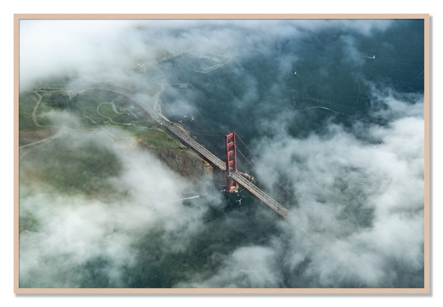 Framed photograph of Peaking Through by Dylan Ozanich, Maple frame, Full Bleed