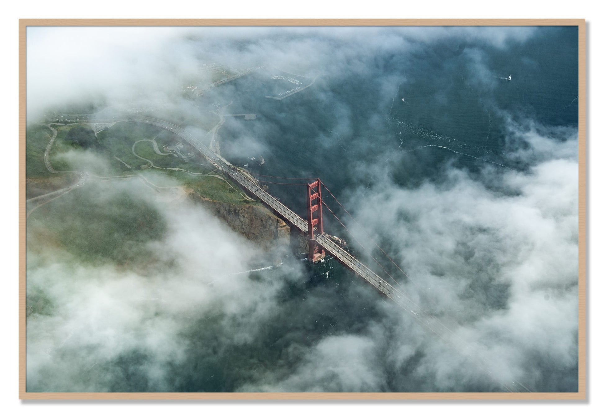 Framed photograph of Peaking Through by Dylan Ozanich, Oak frame, Full Bleed