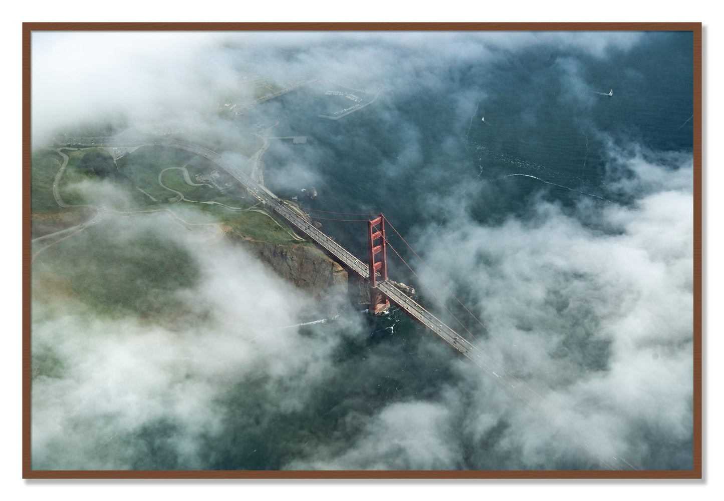 Framed photograph of Peaking Through by Dylan Ozanich, Walnut frame, Full Bleed