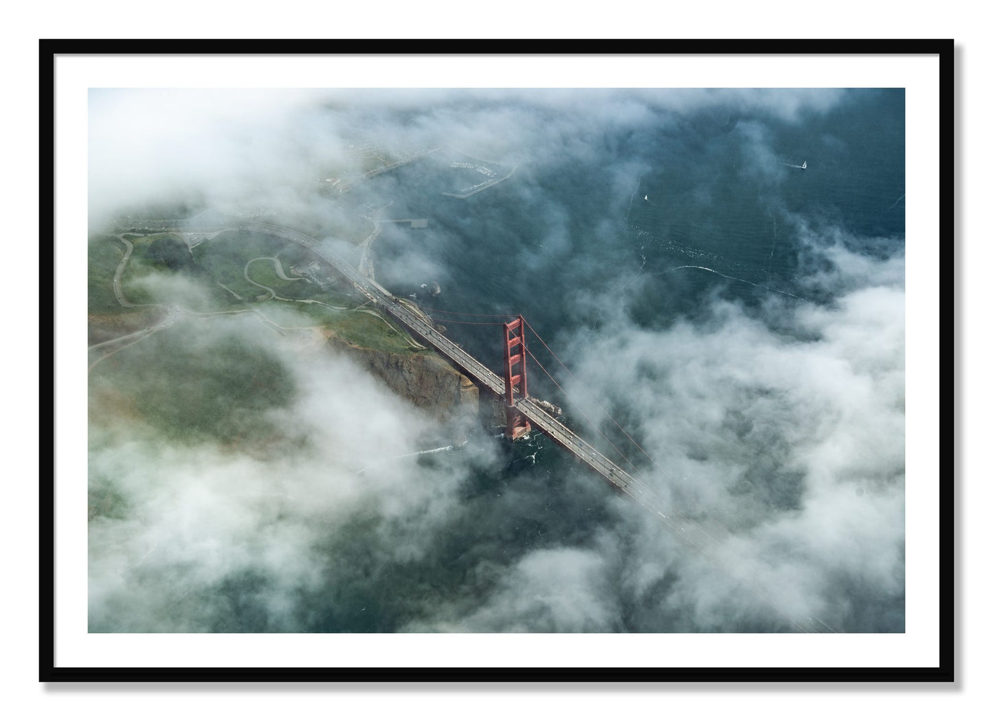 Framed photograph of Peaking Through by Dylan Ozanich, Black frame, Borders