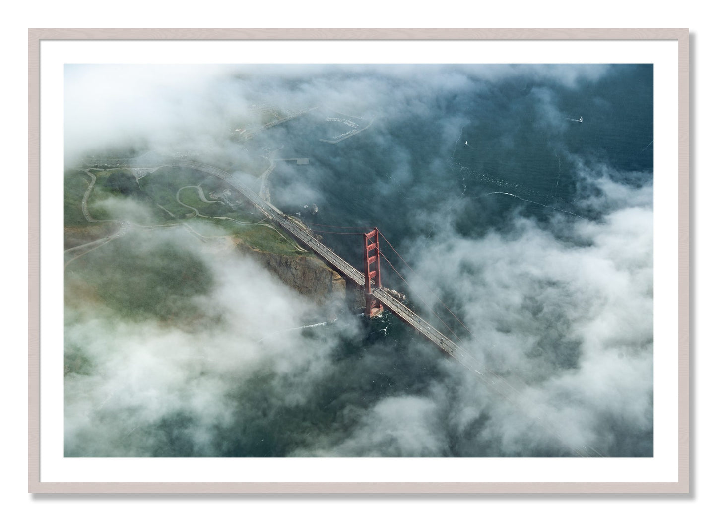 Framed photograph of Peaking Through by Dylan Ozanich, White Maple frame, Borders