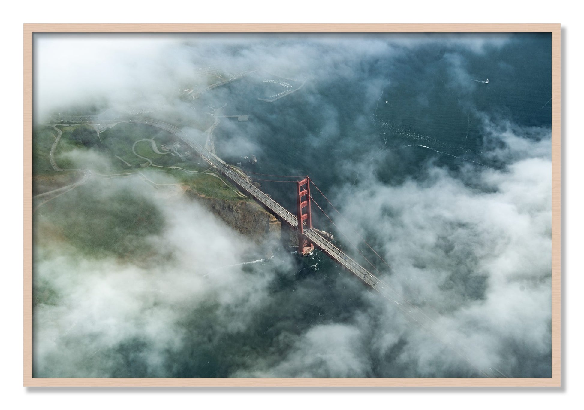Framed photograph of Peaking Through by Dylan Ozanich, Maple frame, Full Bleed