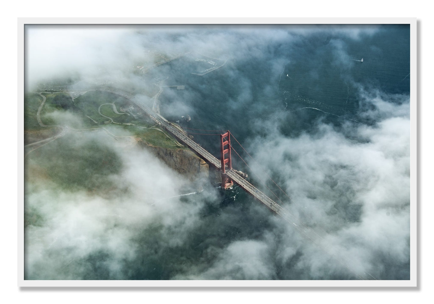 Framed photograph of Peaking Through by Dylan Ozanich, White frame, Full Bleed