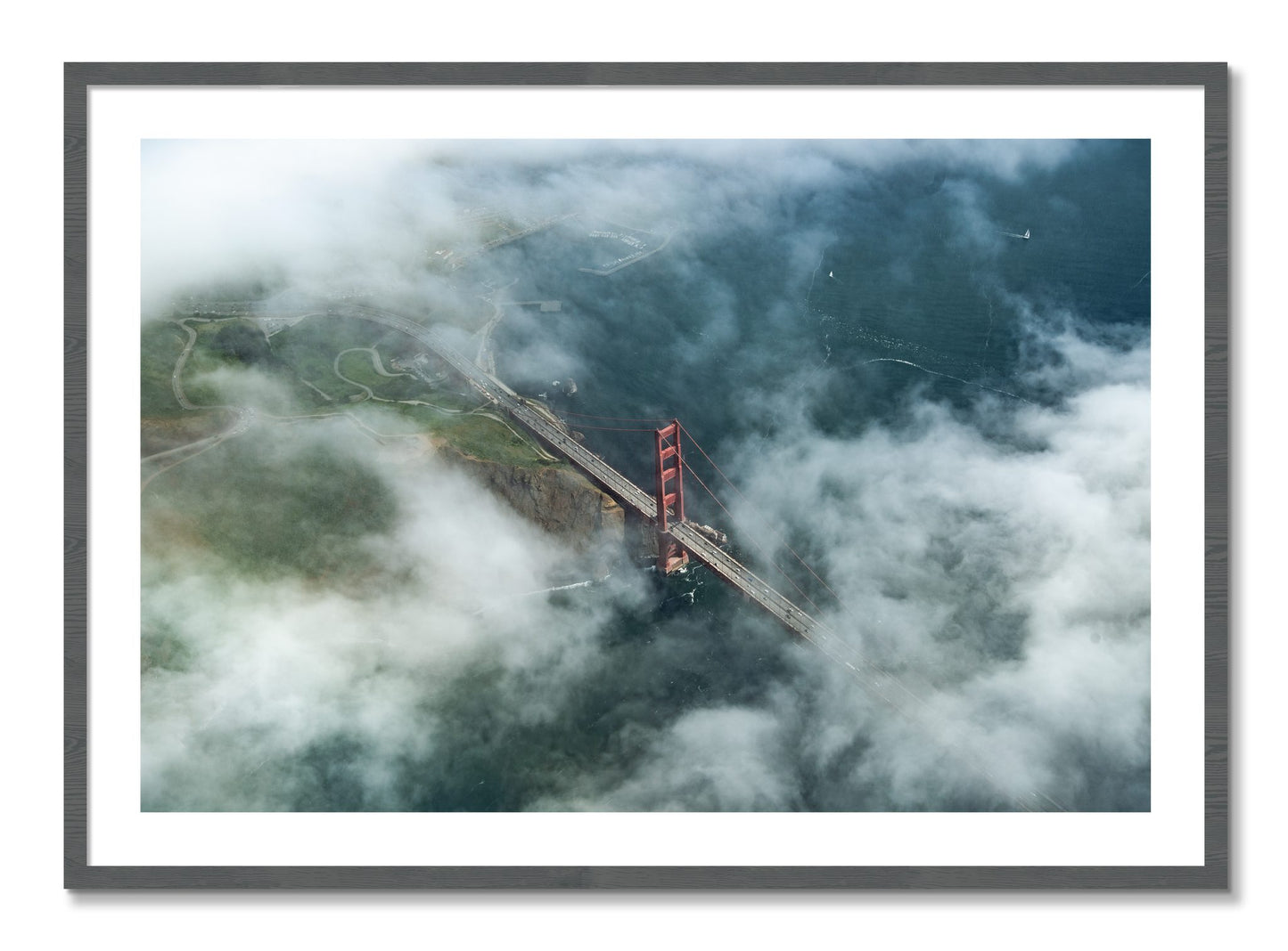 Framed photograph of Peaking Through by Dylan Ozanich, Grey frame, Borders