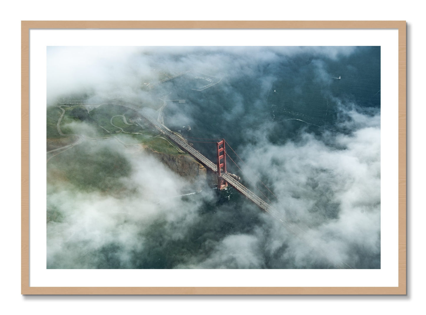 Framed photograph of Peaking Through by Dylan Ozanich, Oak frame, Borders