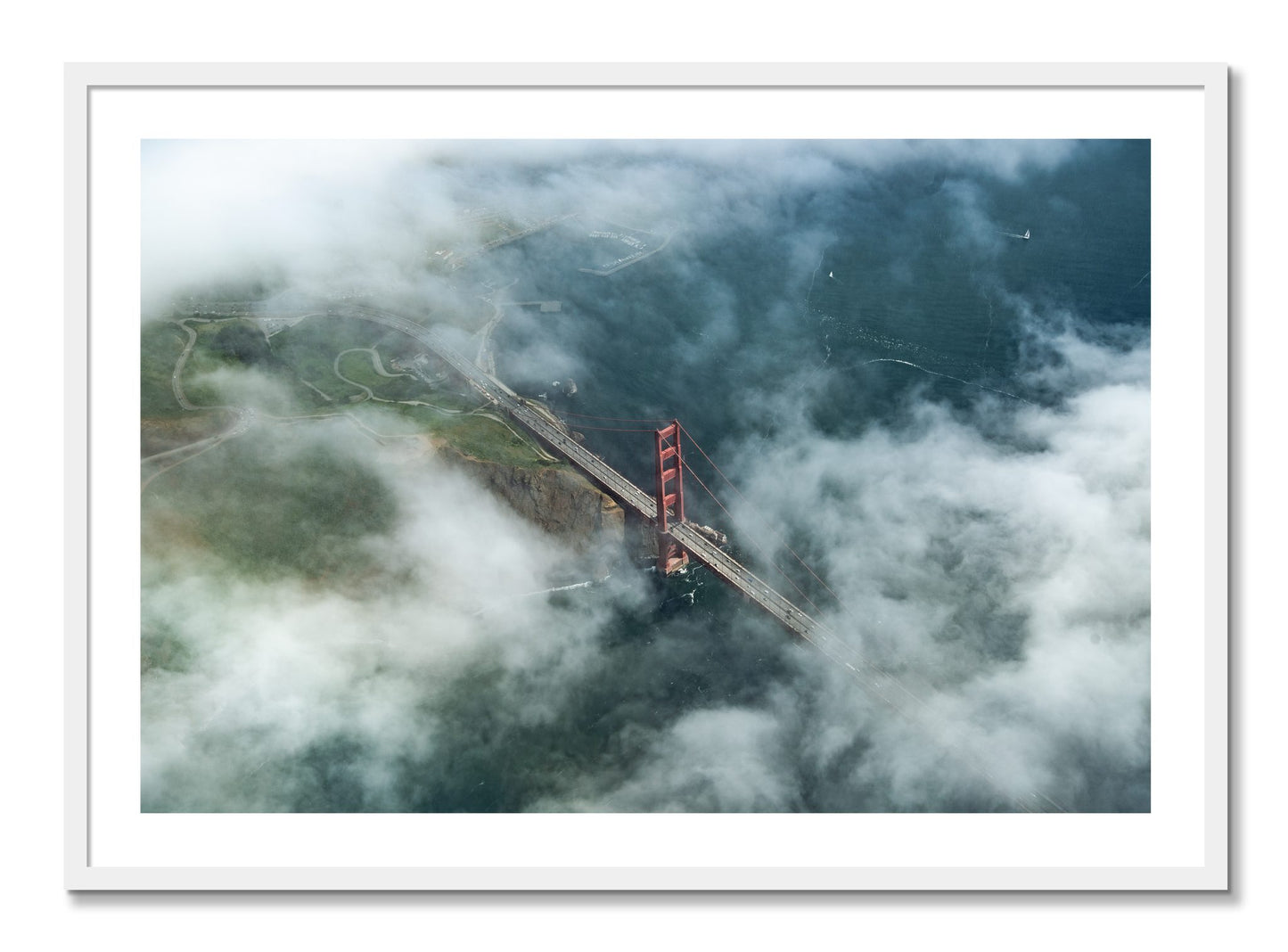Framed photograph of Peaking Through by Dylan Ozanich, White frame, Borders