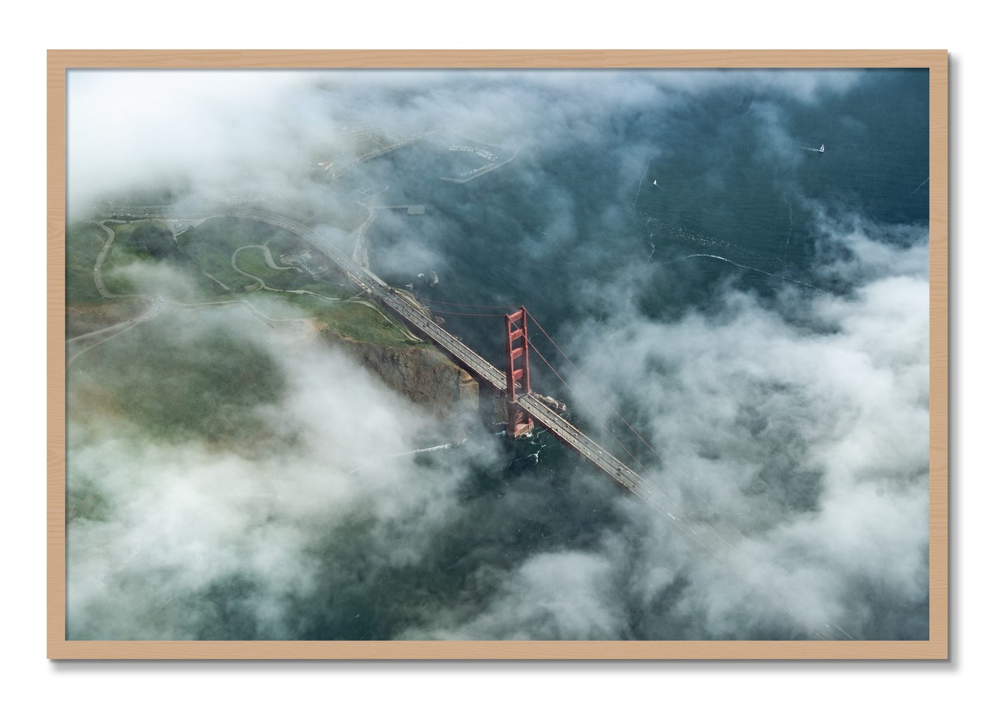 Framed photograph of Peaking Through by Dylan Ozanich, Oak frame, Full Bleed