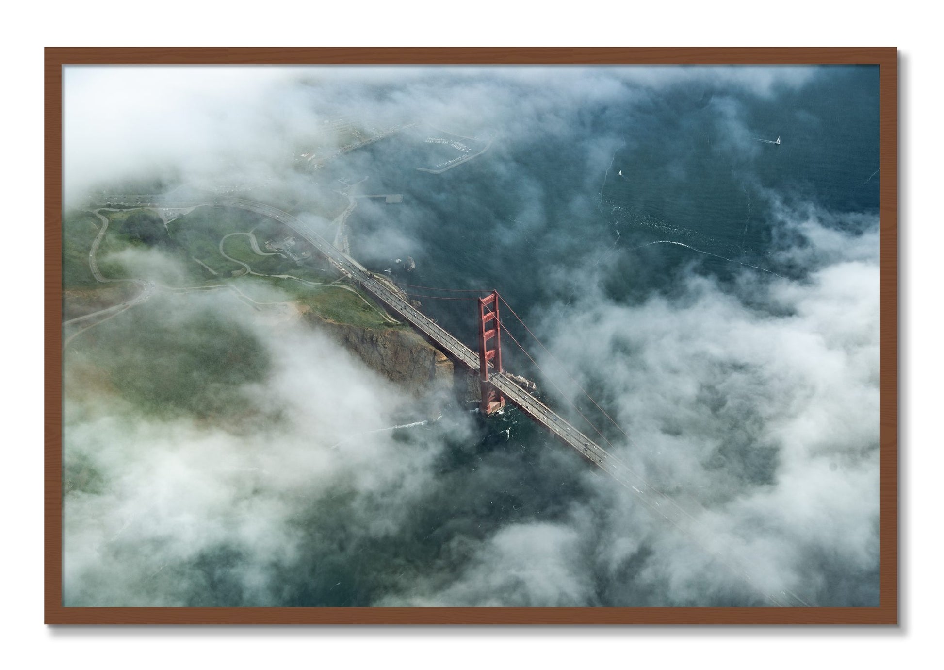 Framed photograph of Peaking Through by Dylan Ozanich, Walnut frame, Full Bleed