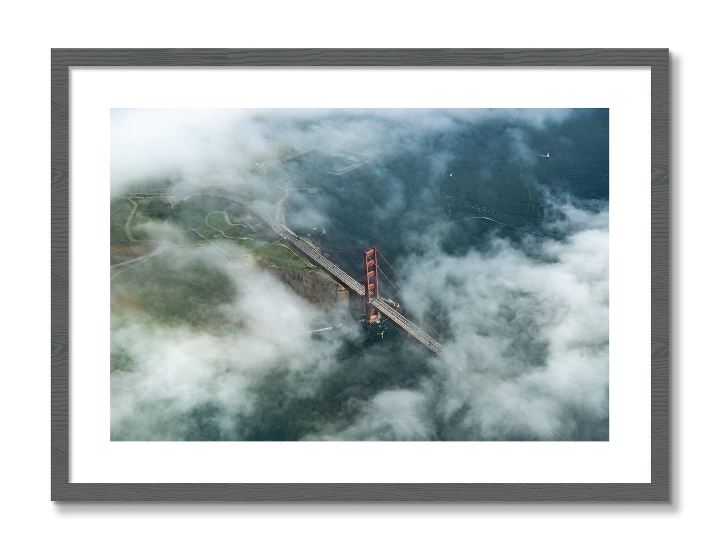 Framed photograph of Peaking Through by Dylan Ozanich, Grey frame, Borders