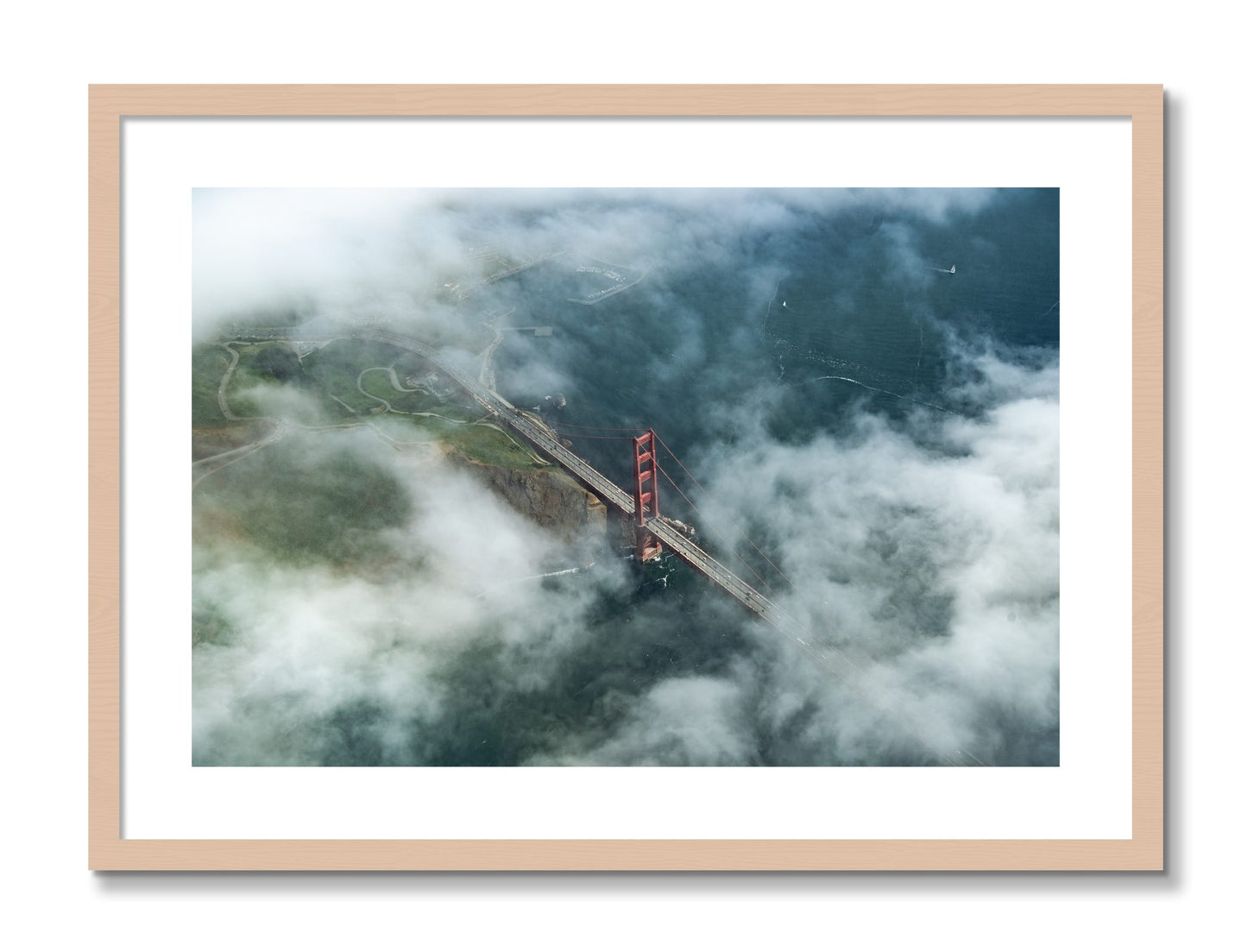 Framed photograph of Peaking Through by Dylan Ozanich, Maple frame, Borders