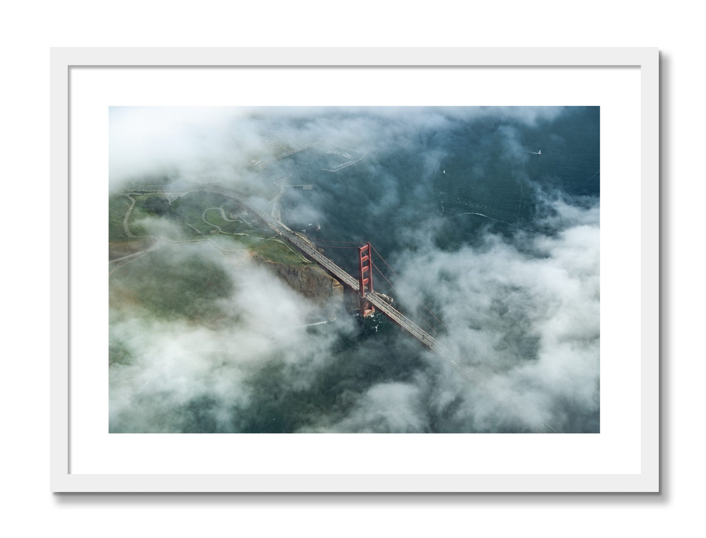 Framed photograph of Peaking Through by Dylan Ozanich, White frame, Borders