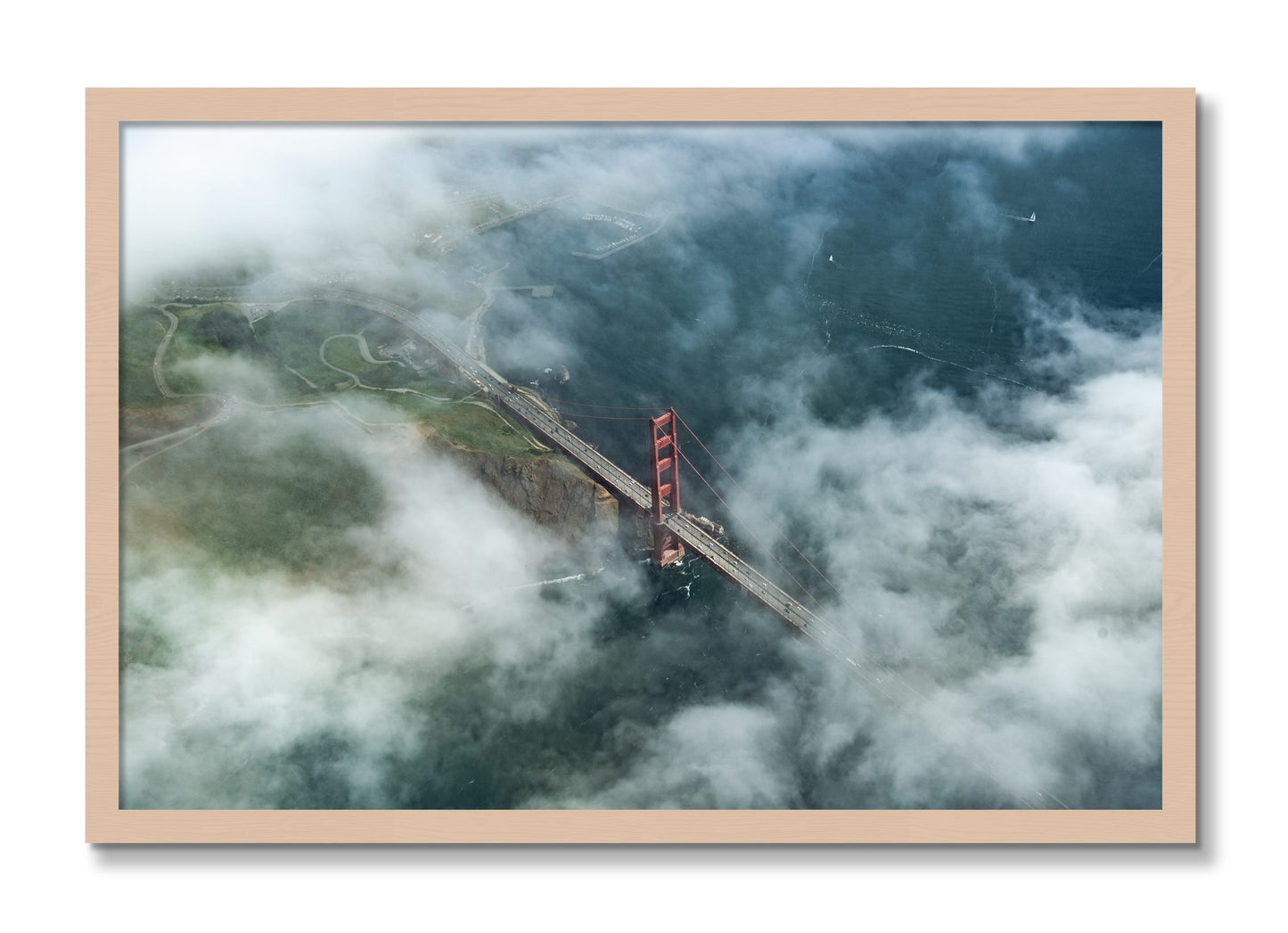 Framed photograph of Peaking Through by Dylan Ozanich, Maple frame, Full Bleed