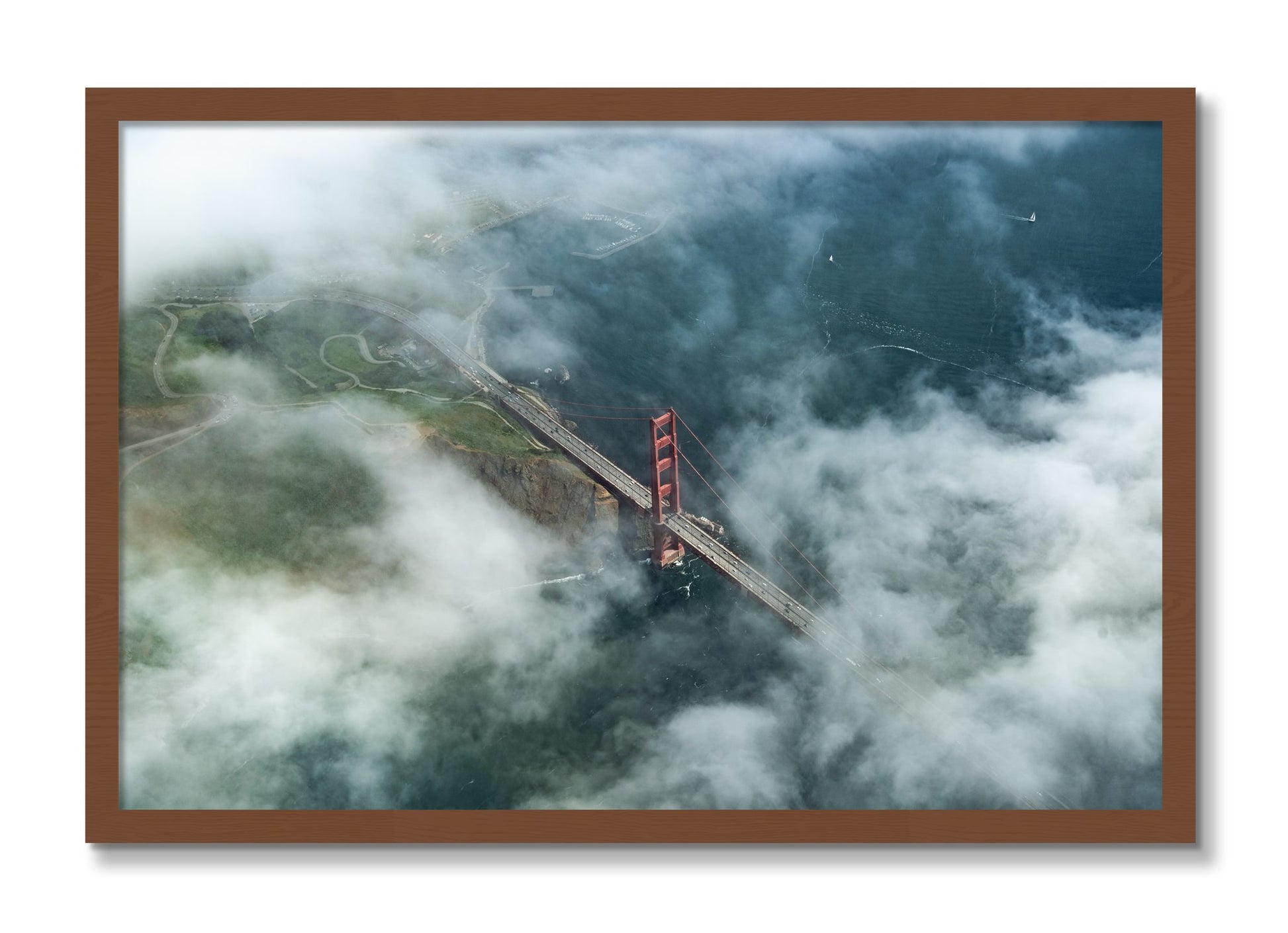 Framed photograph of Peaking Through by Dylan Ozanich, Walnut frame, Full Bleed