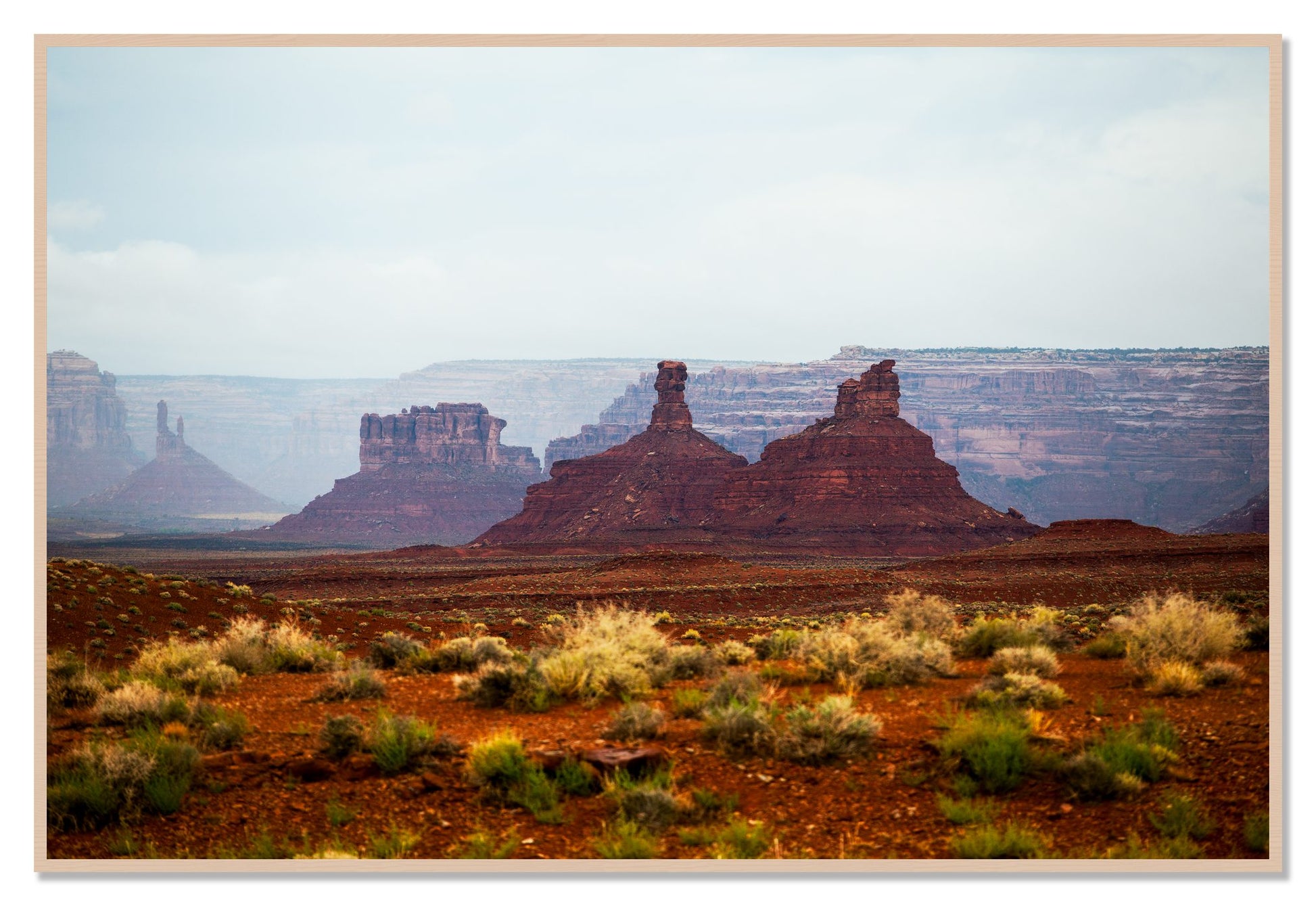 Pillars by Dylan Ozanich, 48×72 Full Bleed Print in a Maple frame