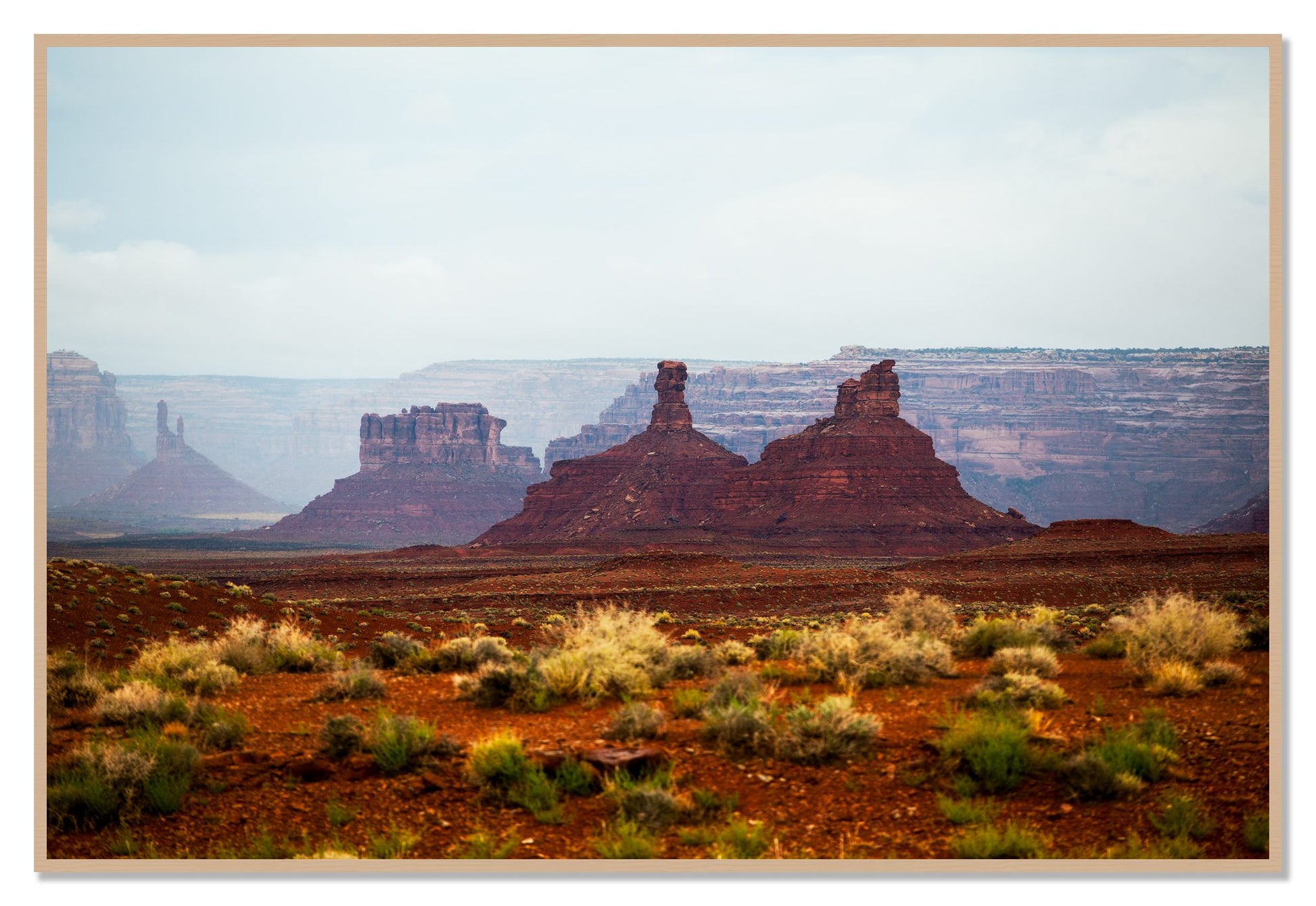 Pillars by Dylan Ozanich, 48×72 Full Bleed Print in an Oak frame