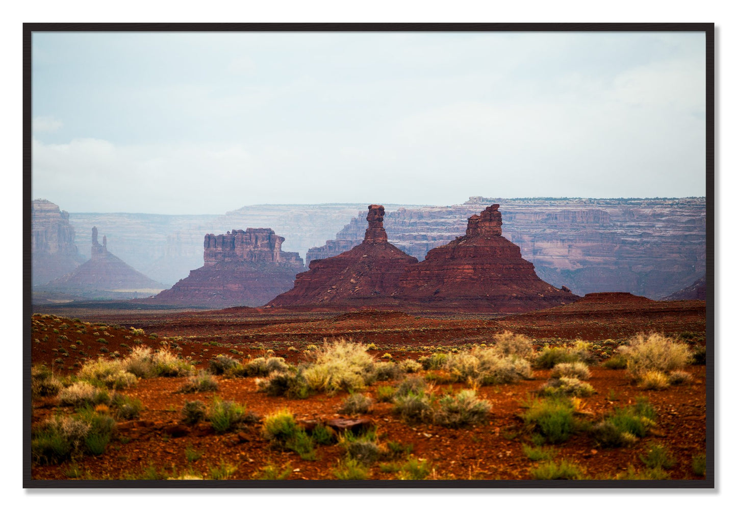 Framed photograph of Pillars by Dylan Ozanich, Black Walnut frame, Full Bleed
