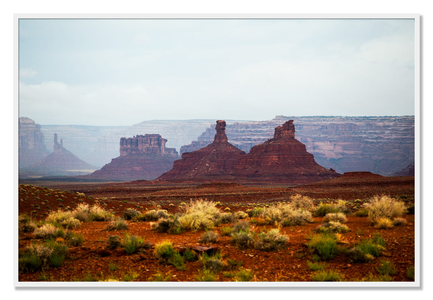 Framed photograph of Pillars by Dylan Ozanich, White frame, Full Bleed