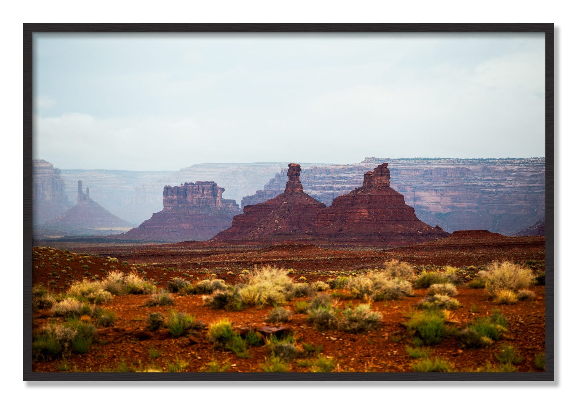 Framed photograph of Pillars by Dylan Ozanich, Black Walnut frame, Full Bleed