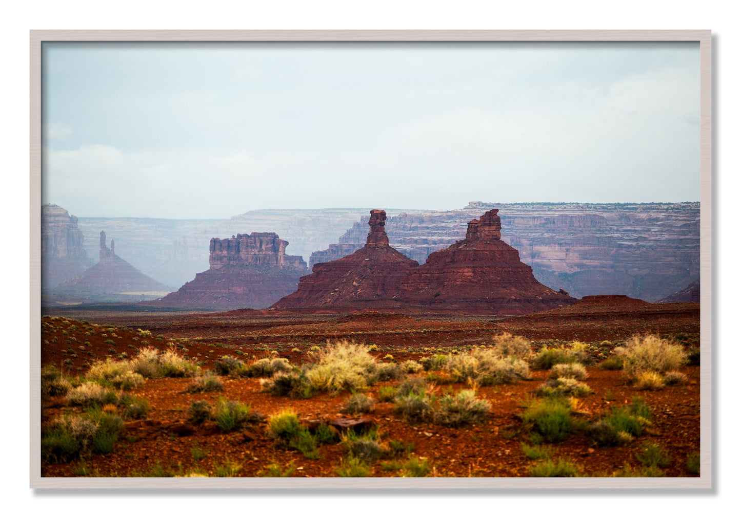 Framed photograph of Pillars by Dylan Ozanich, White Maple frame, Full Bleed