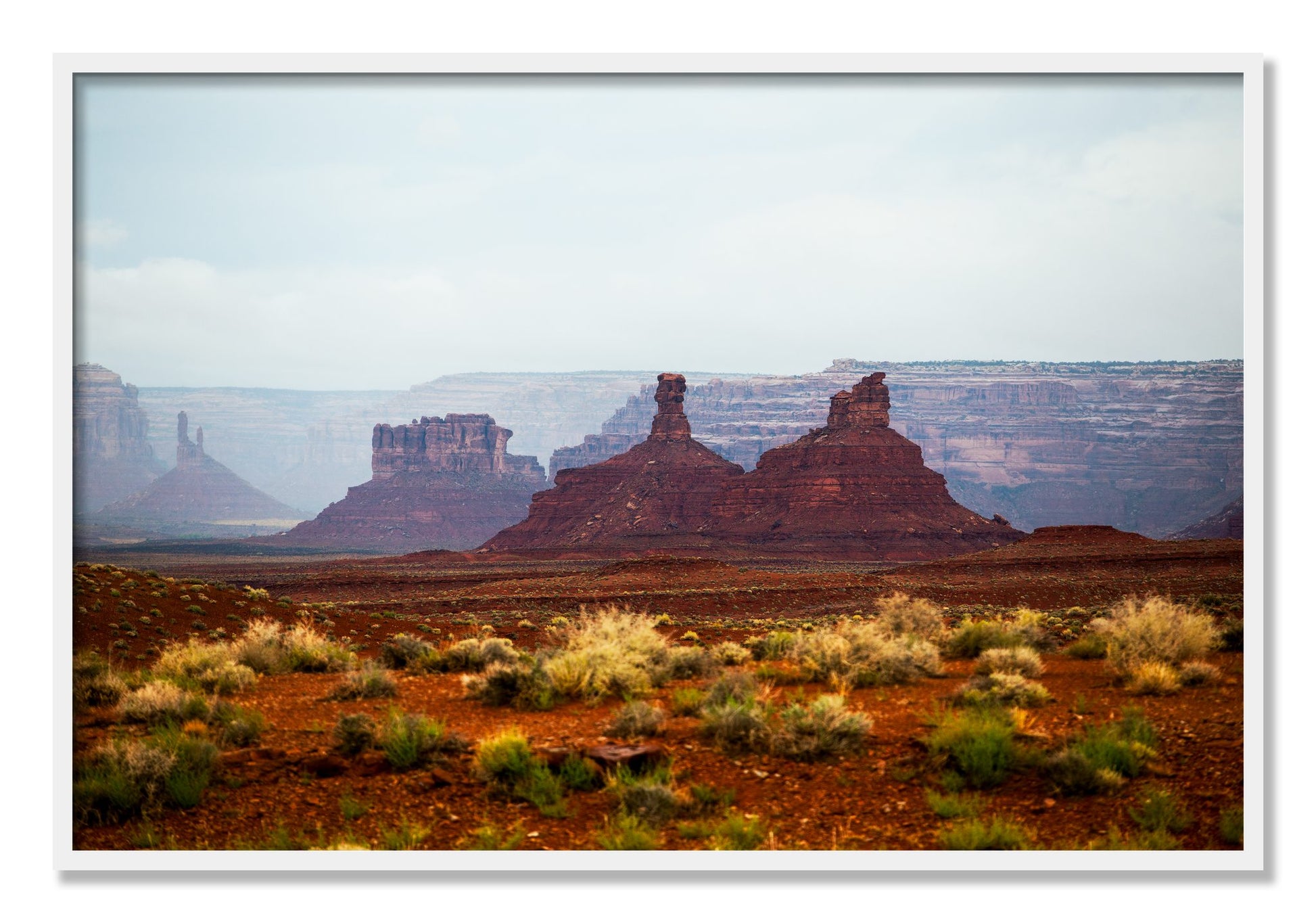 Framed photograph of Pillars by Dylan Ozanich, White frame, Full Bleed
