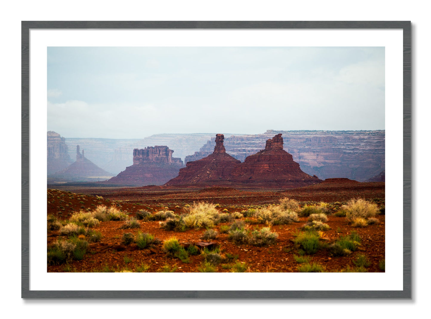 Framed photograph of Pillars by Dylan Ozanich, Grey frame, Borders