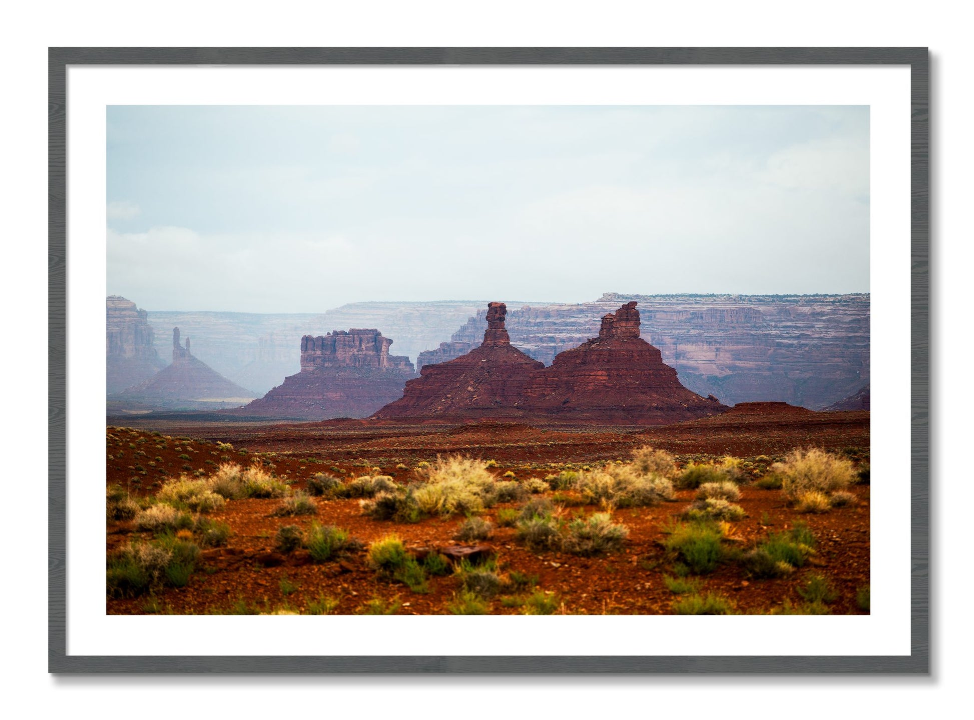 Framed photograph of Pillars by Dylan Ozanich, Grey frame, Borders
