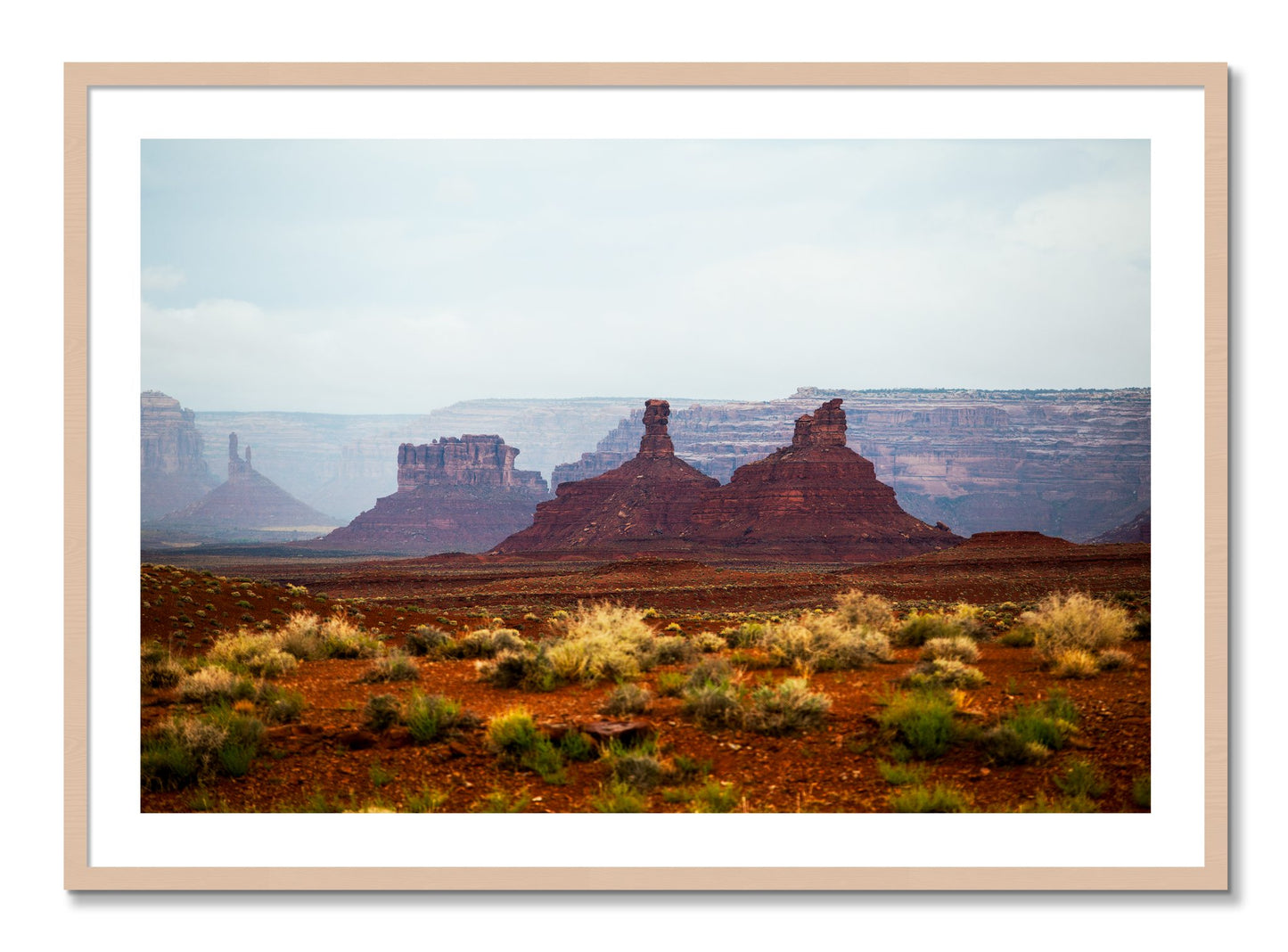Framed photograph of Pillars by Dylan Ozanich, Maple frame, Borders