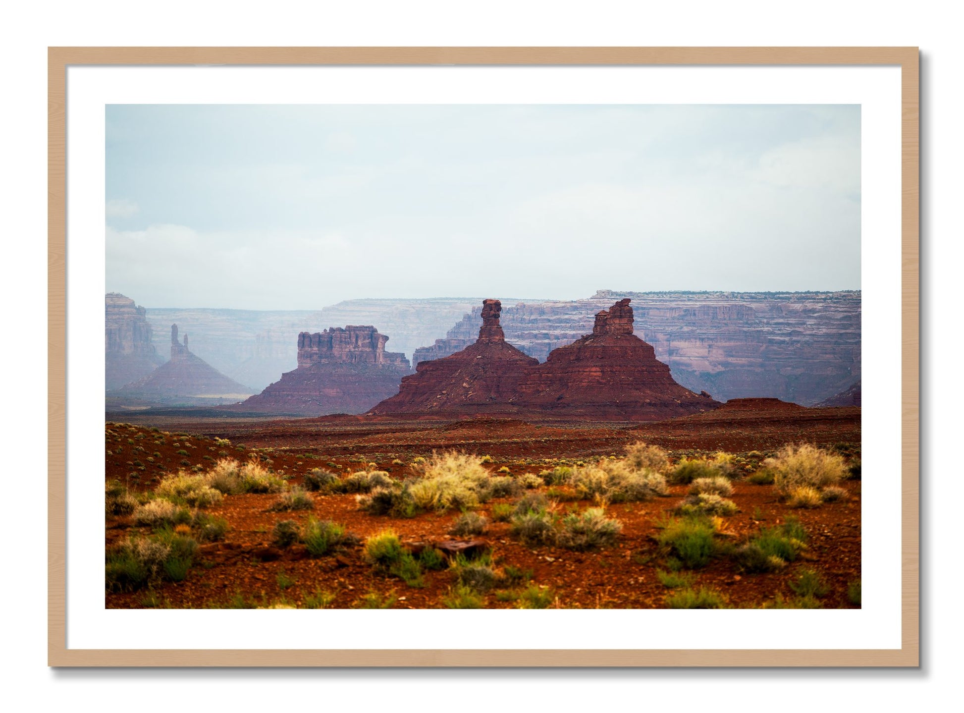 Framed photograph of Pillars by Dylan Ozanich, Oak frame, Borders
