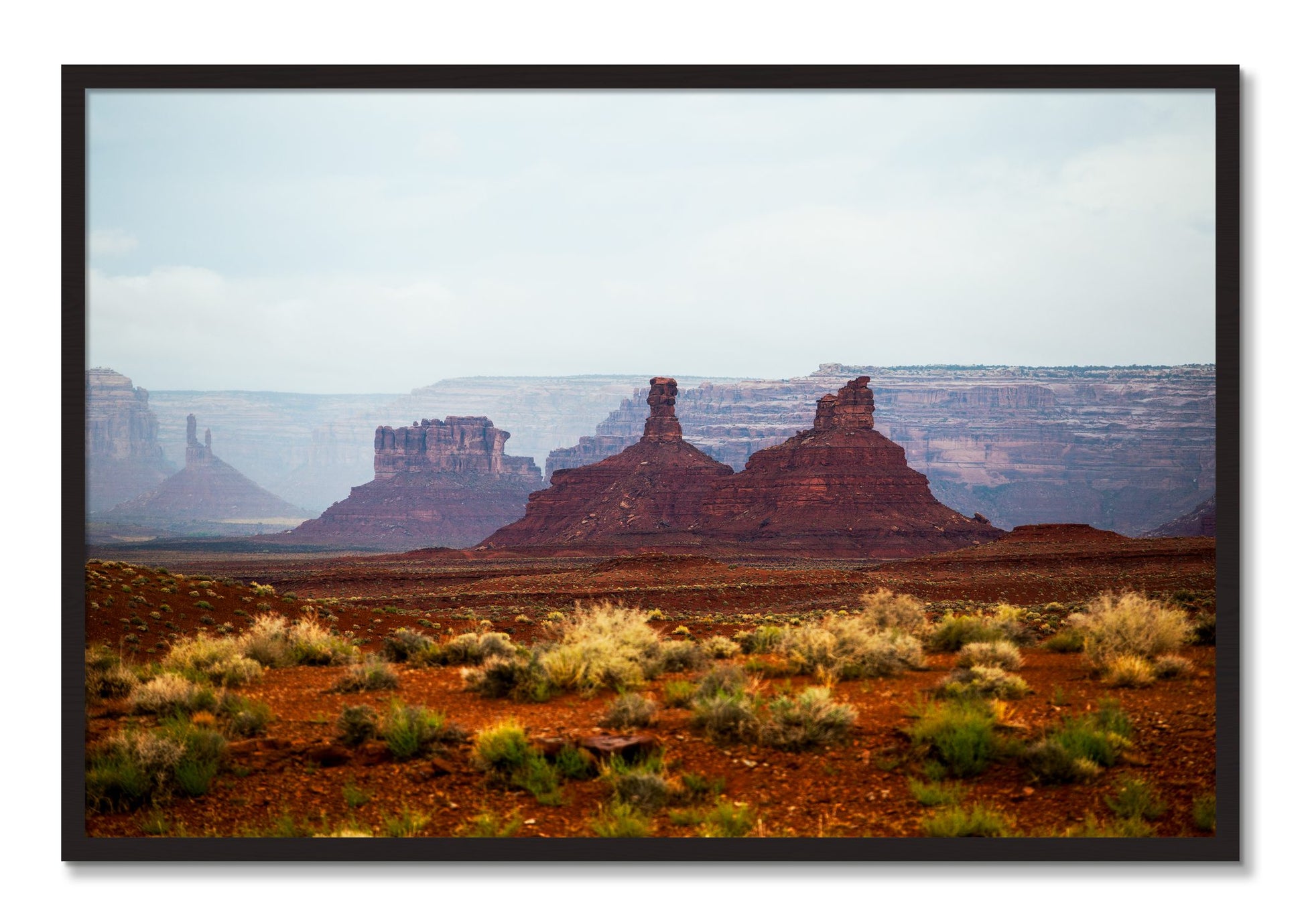 Framed photograph of Pillars by Dylan Ozanich, Black Walnut frame, Full Bleed