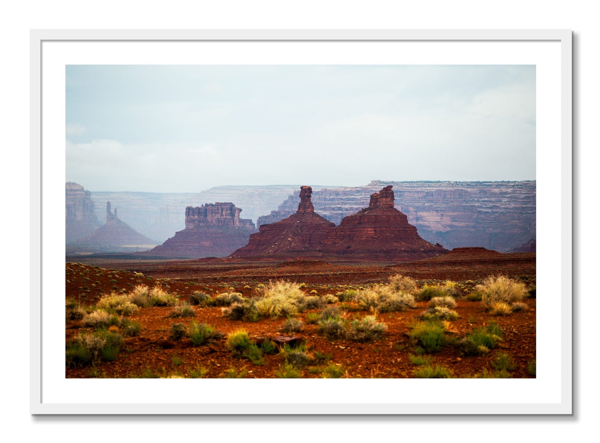 Framed photograph of Pillars by Dylan Ozanich, White frame, Full Bleed