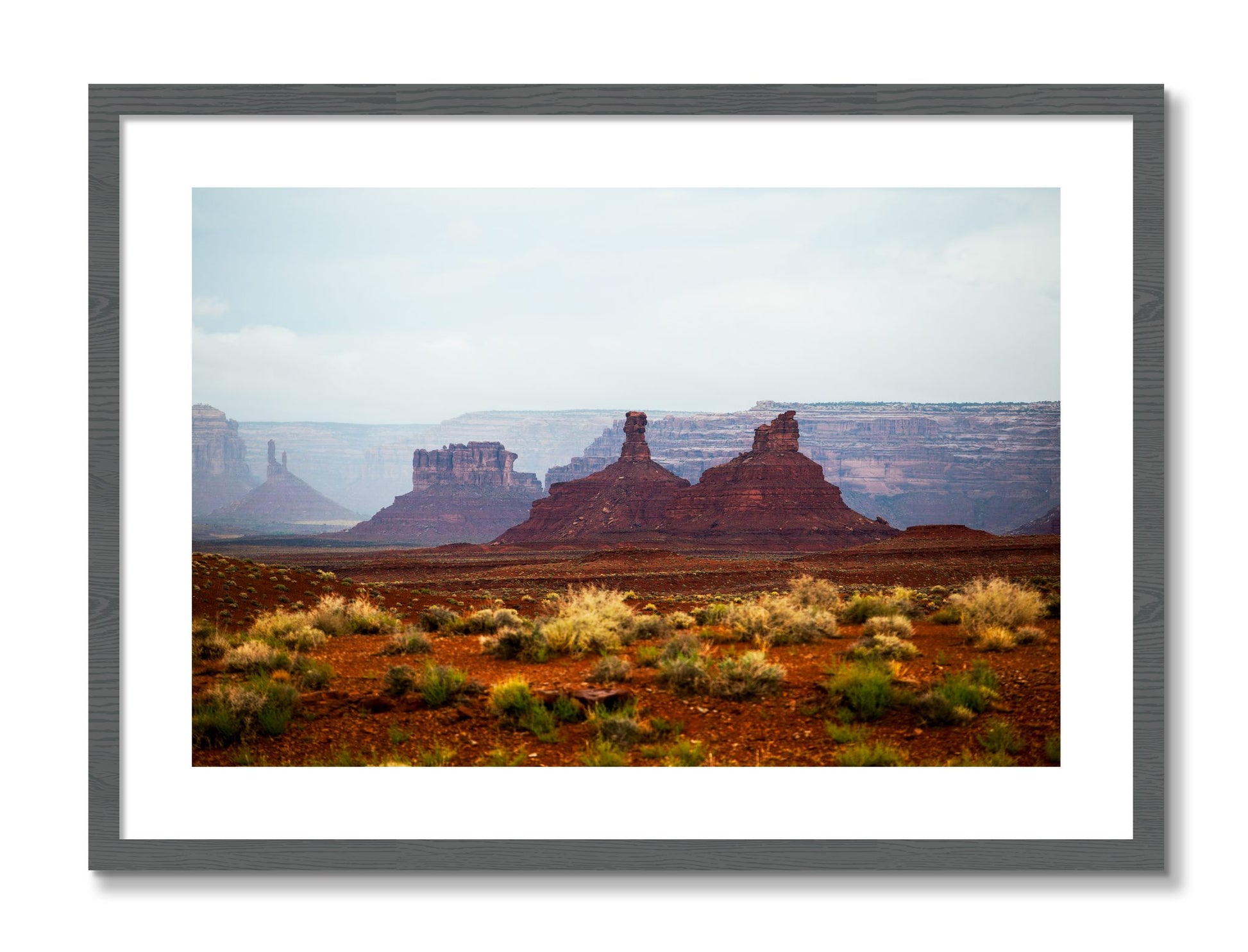 Framed photograph of Pillars by Dylan Ozanich, Grey frame, Borders