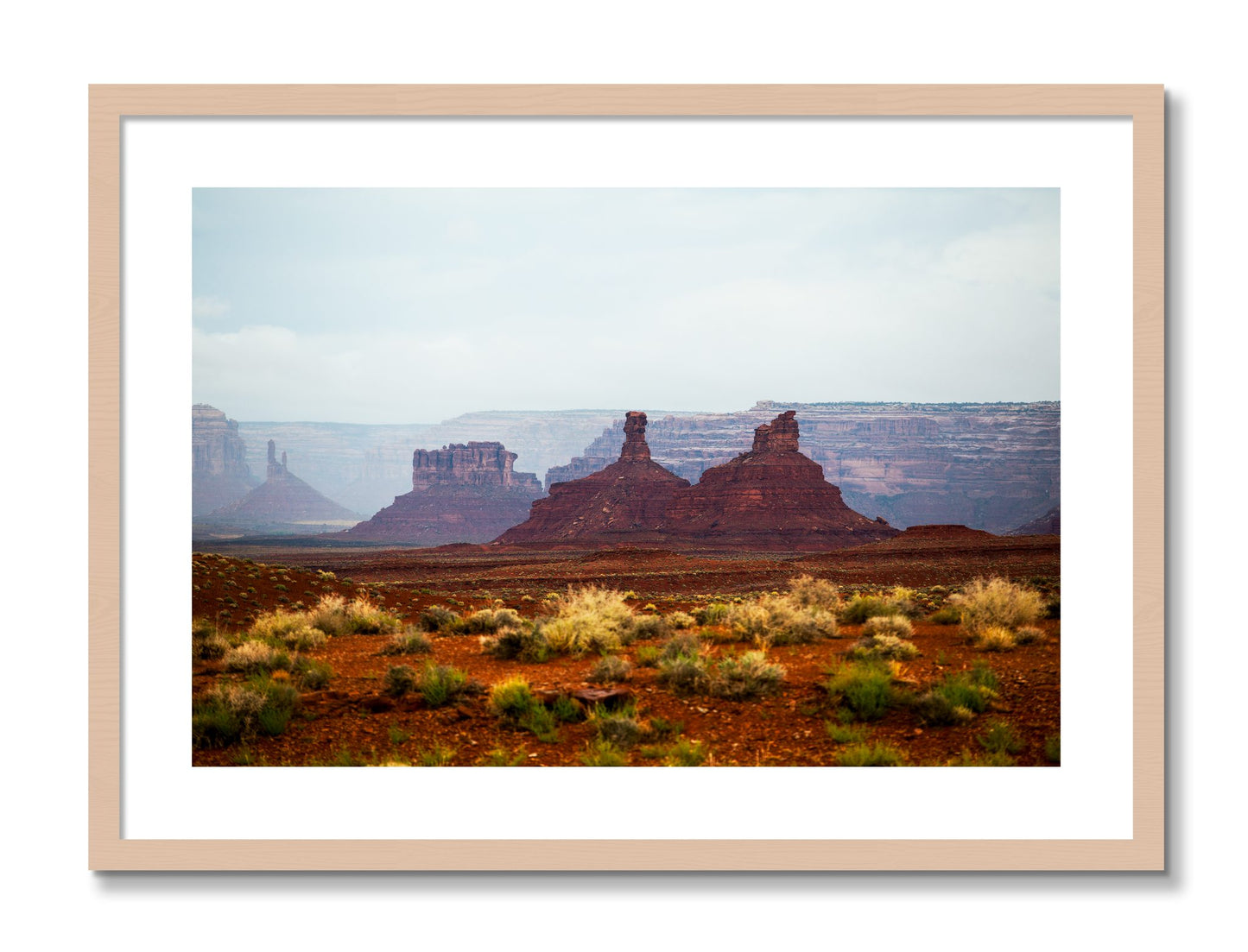 Framed photograph of Pillars by Dylan Ozanich, Maple frame, Borders