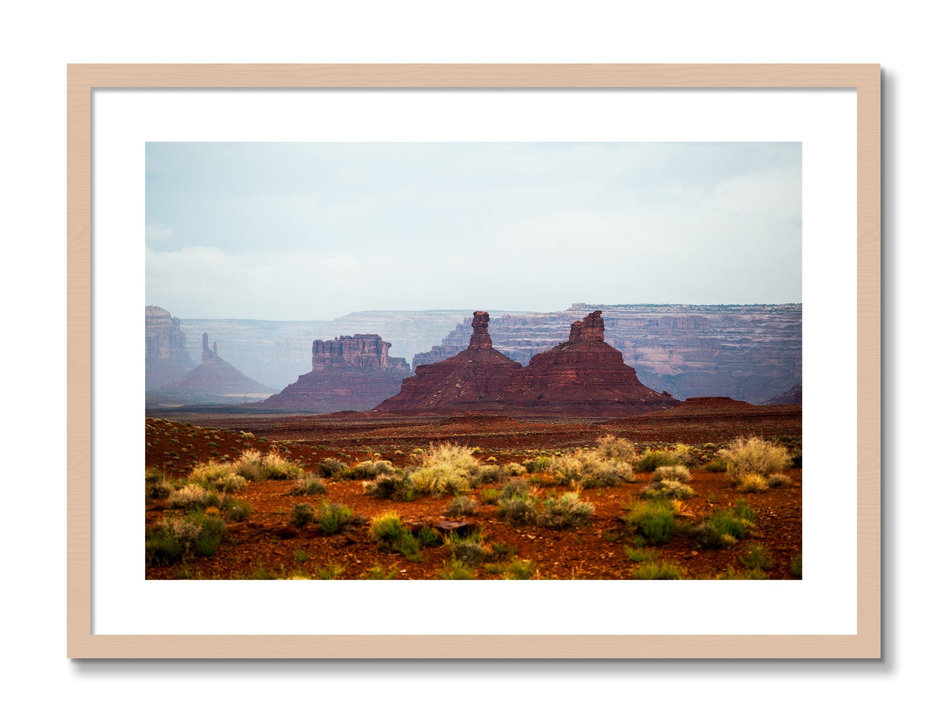 Framed photograph of Pillars by Dylan Ozanich, Maple frame, Borders