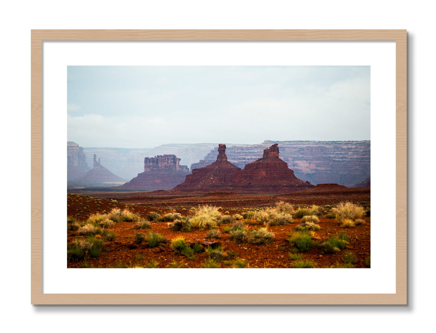 Framed photograph of Pillars by Dylan Ozanich, Oak frame, Borders