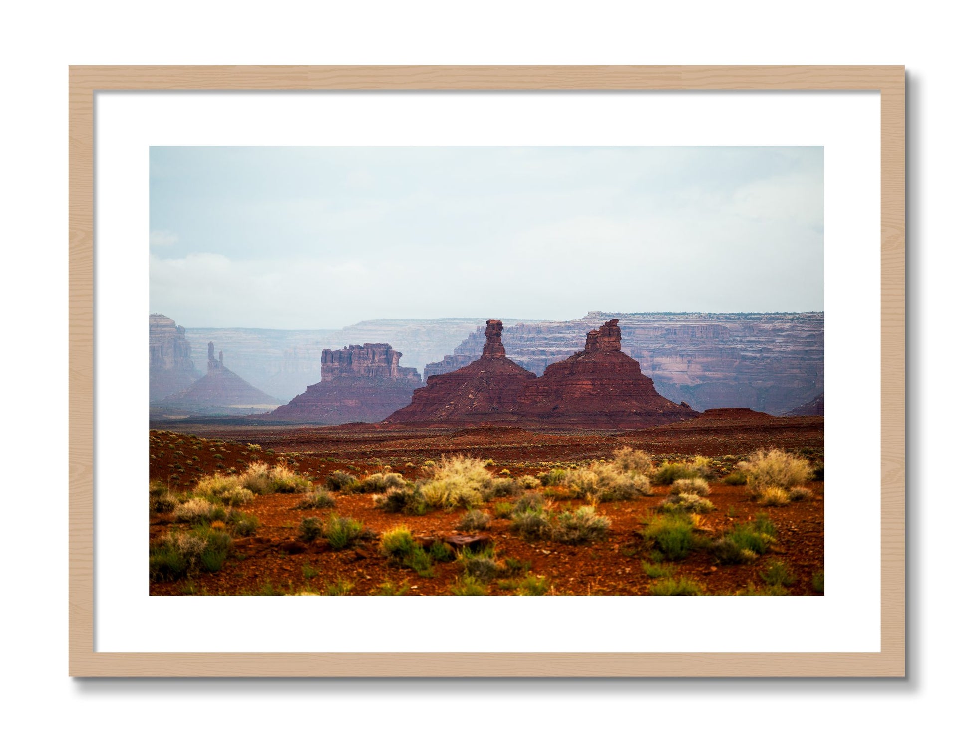 Framed photograph of Pillars by Dylan Ozanich, Oak frame, Borders