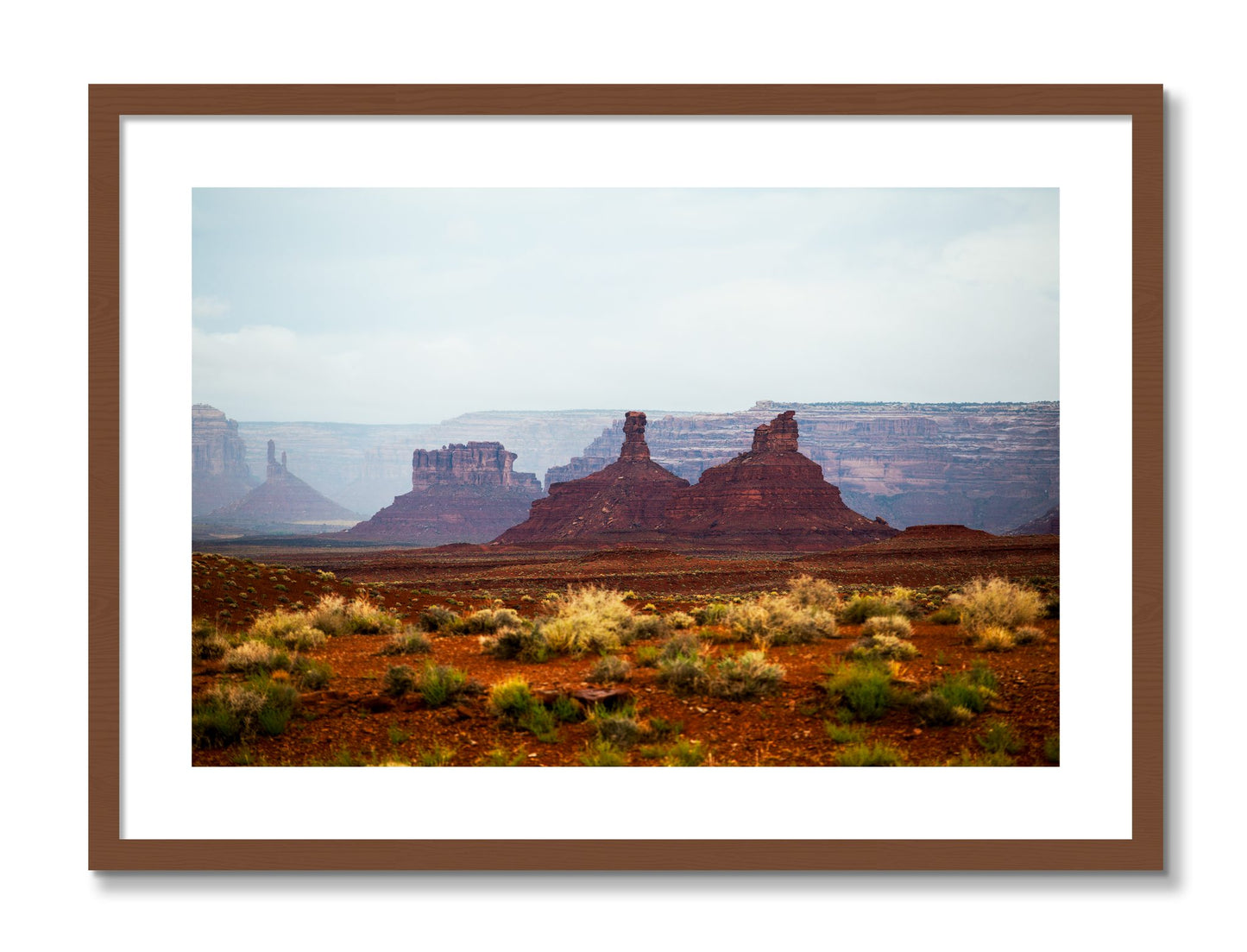 Framed photograph of Pillars by Dylan Ozanich, Walnut frame, Borders
