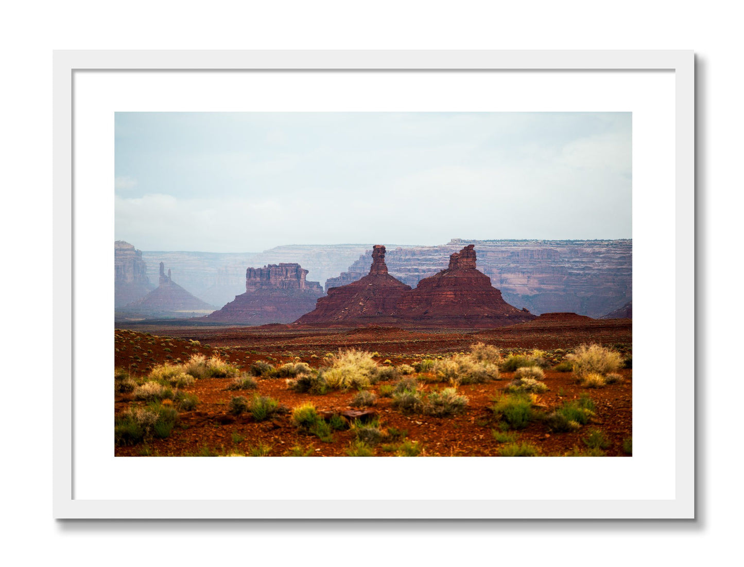 Framed photograph of Pillars by Dylan Ozanich, White frame, Borders