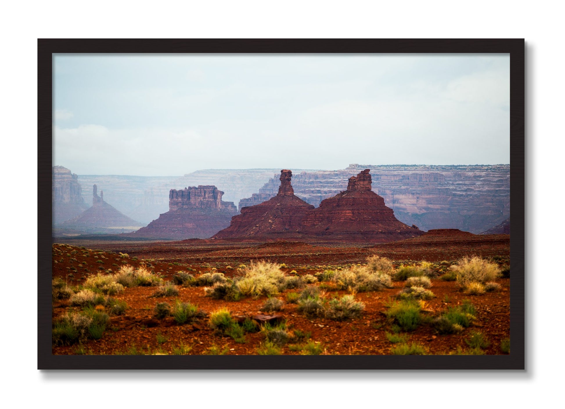 Framed photograph of Pillars by Dylan Ozanich, Black Walnut frame, Full Bleed