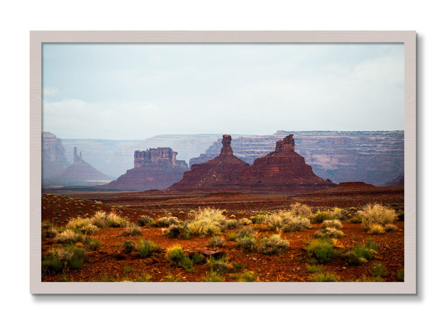 Framed photograph of Pillars by Dylan Ozanich, White Maple frame, Full Bleed