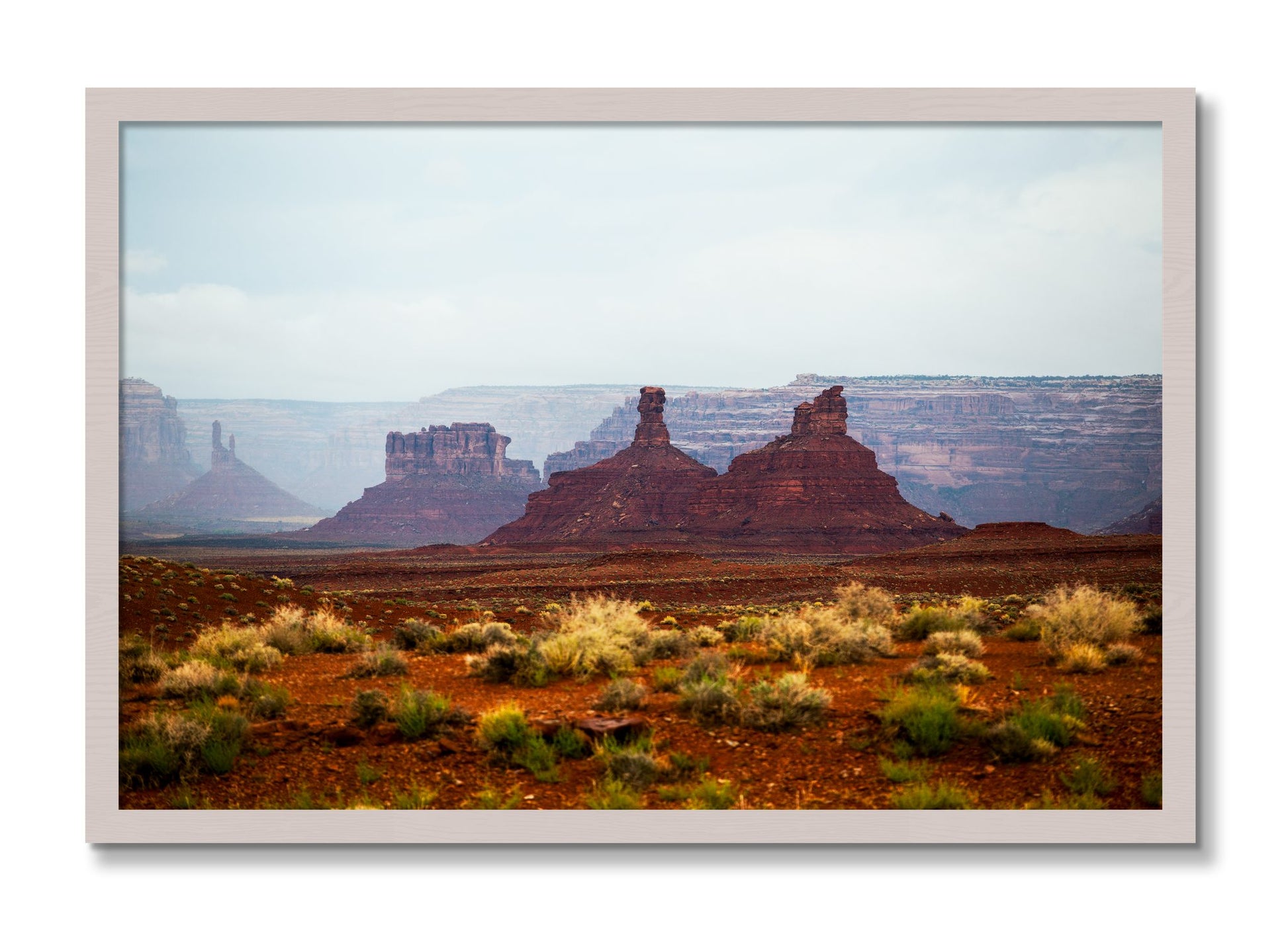 Framed photograph of Pillars by Dylan Ozanich, White Maple frame, Full Bleed