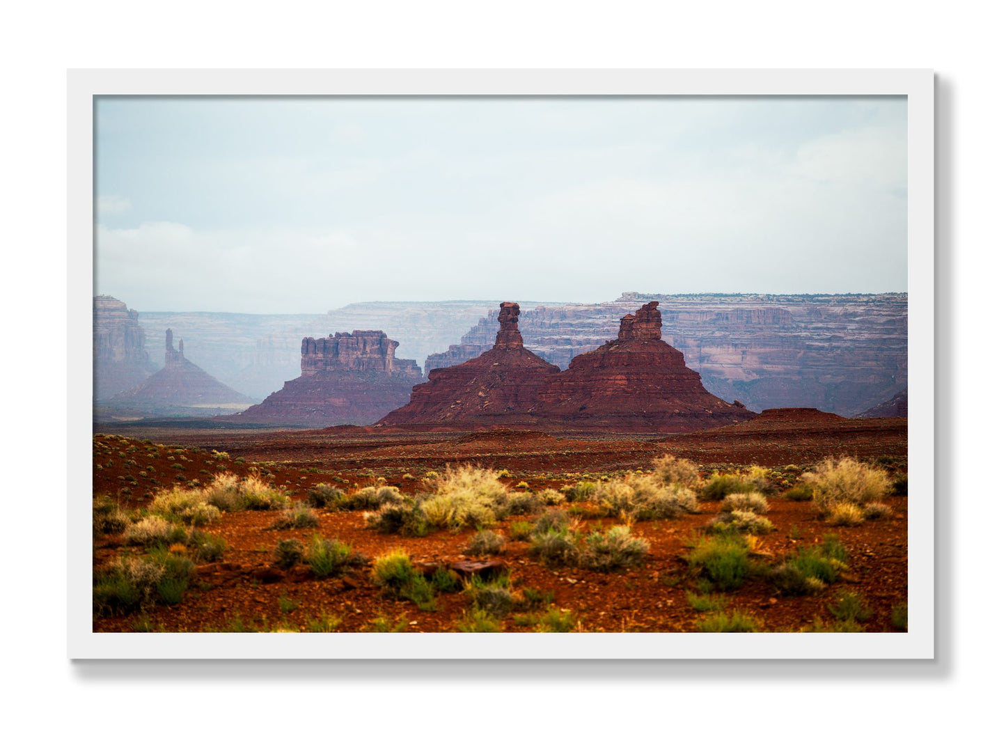 Framed photograph of Pillars by Dylan Ozanich, White frame, Full Bleed